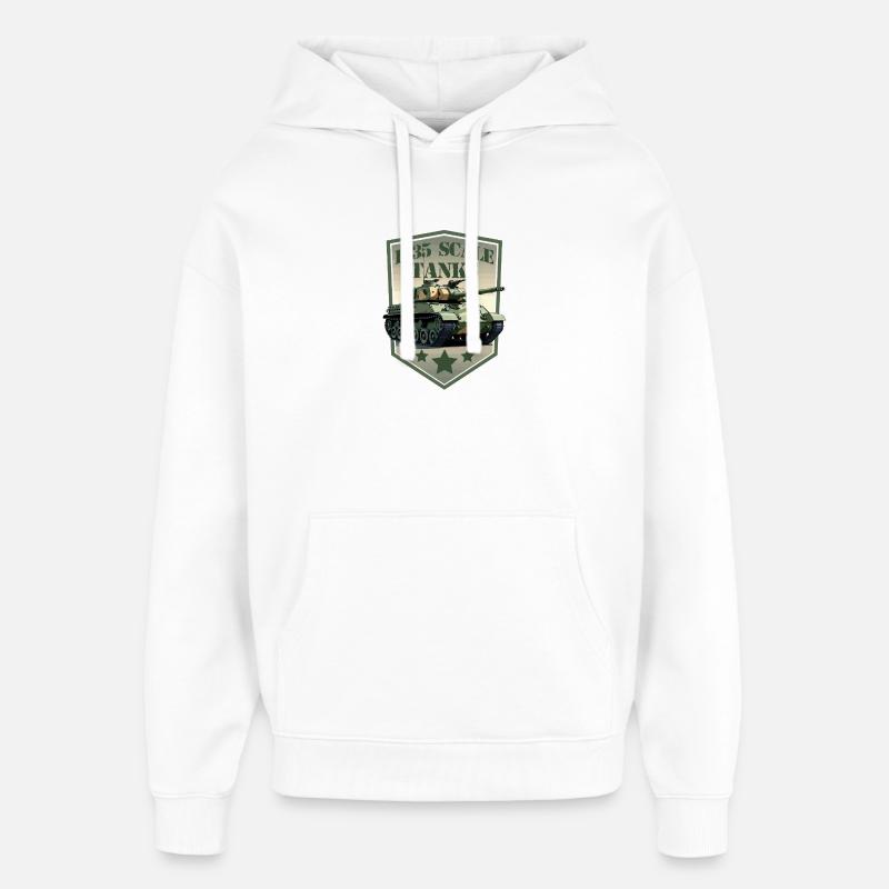 Panzer im Maßstab 1:35 Patch Schild - Oversized Unisex Hoodie von Stanley/Stella - Weiß