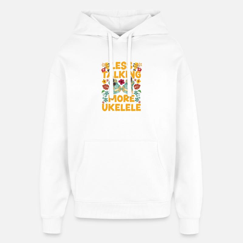 Ukulélé hawaïen uke moins parler. - Sweat à capuche unisexe Stanley/Stella Oversized - blanc