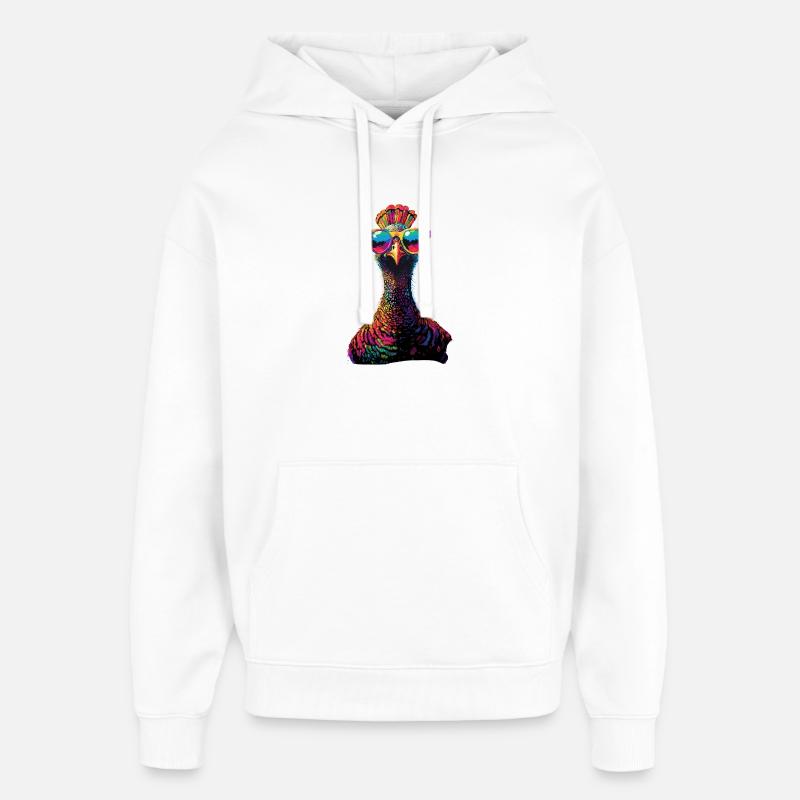 Dinde Poules Oiseaux Dinde - Sweat à capuche unisexe Stanley/Stella Oversized - blanc