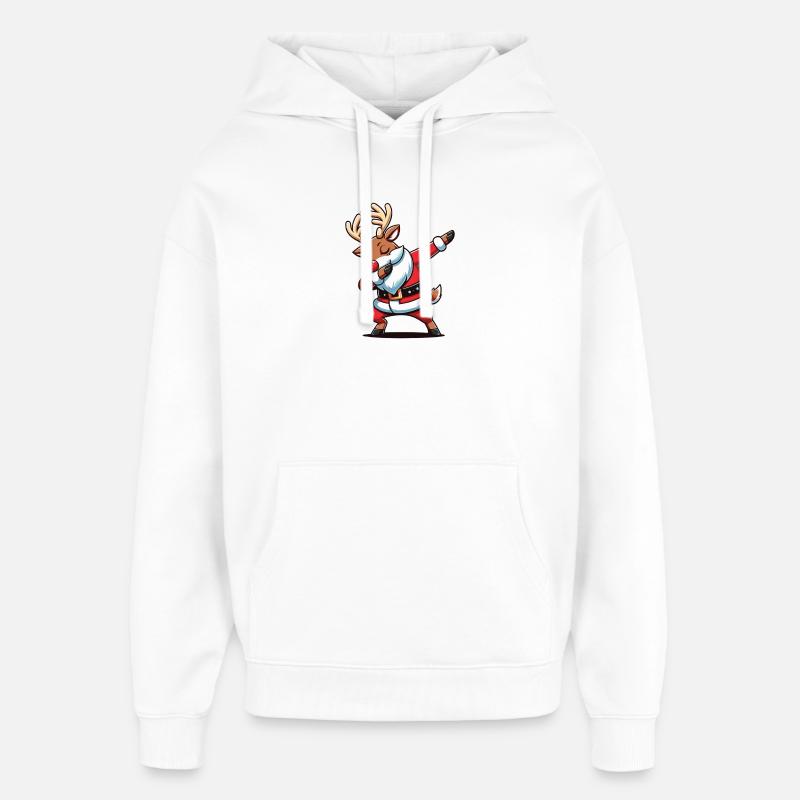 Tapping Noël Renne Dab Noël - Sweat à capuche unisexe Stanley/Stella Oversized - blanc