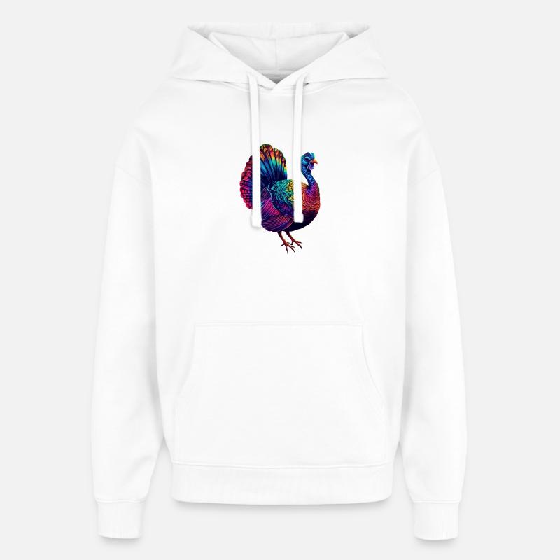 Dinde Poules Oiseaux Dinde - Sweat à capuche unisexe Stanley/Stella Oversized - blanc