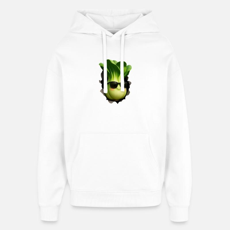 Bok Choy Pak Choi - Sweat à capuche unisexe Stanley/Stella Oversized - blanc