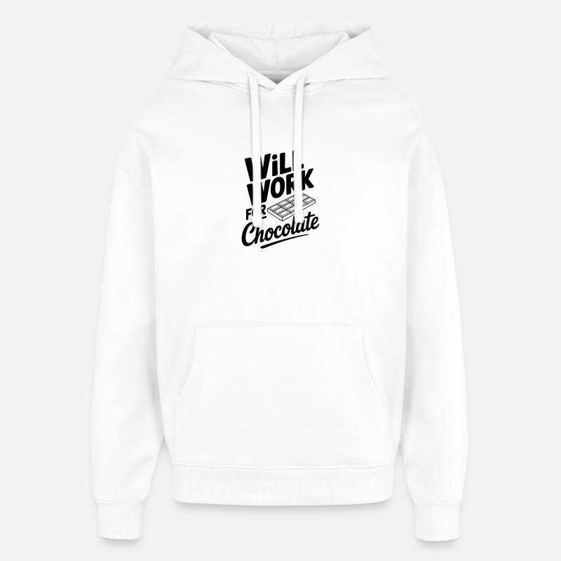 Ça marchera pour le chocolat - Sweat à capuche unisexe Stanley/Stella Oversized - blanc