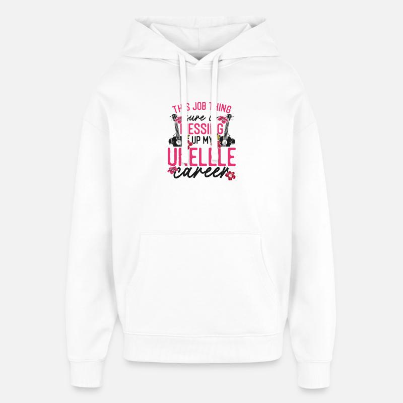 Ukulélé hawaïen uke ce métier - Sweat à capuche unisexe Stanley/Stella Oversized - blanc