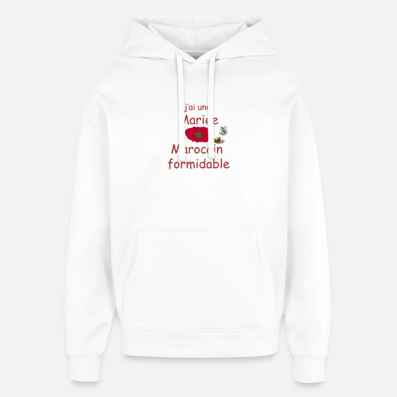 Mariée Marocaine Formidable - Sweat à capuche unisexe Stanley/Stella Oversized - blanc