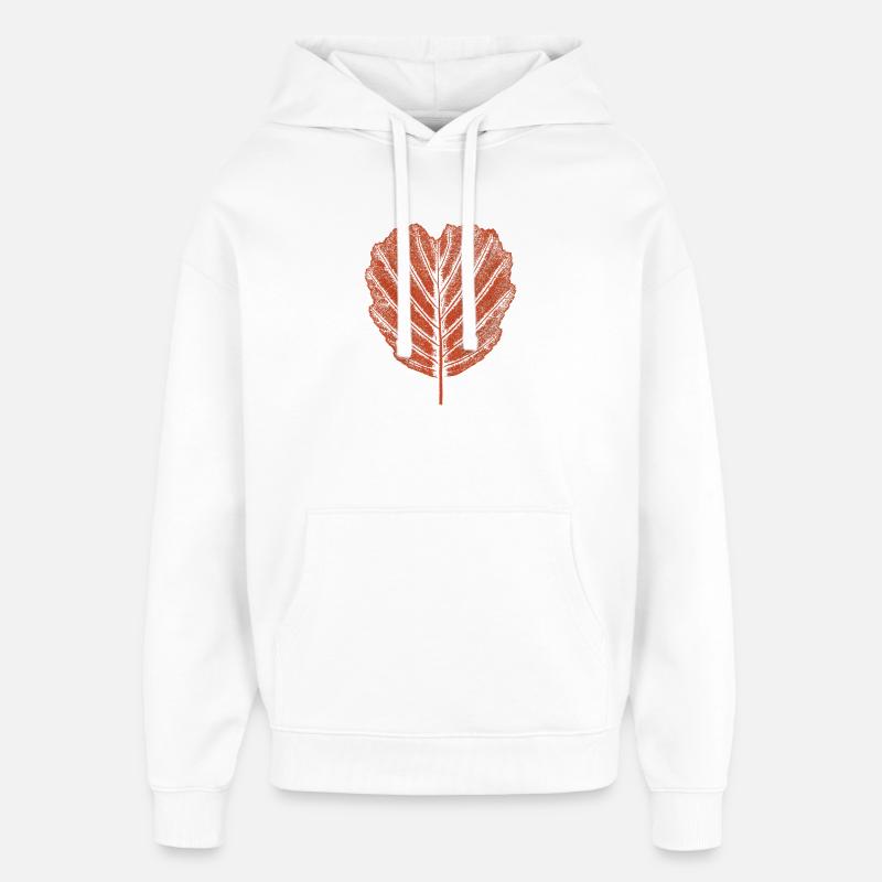 Feuille d’aulne - Botanique - Sweat à capuche unisexe Stanley/Stella Oversized - blanc