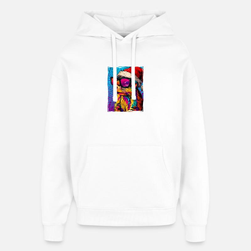 Portrait de Noël de l’écureuil - Sweat à capuche unisexe Stanley/Stella Oversized - blanc
