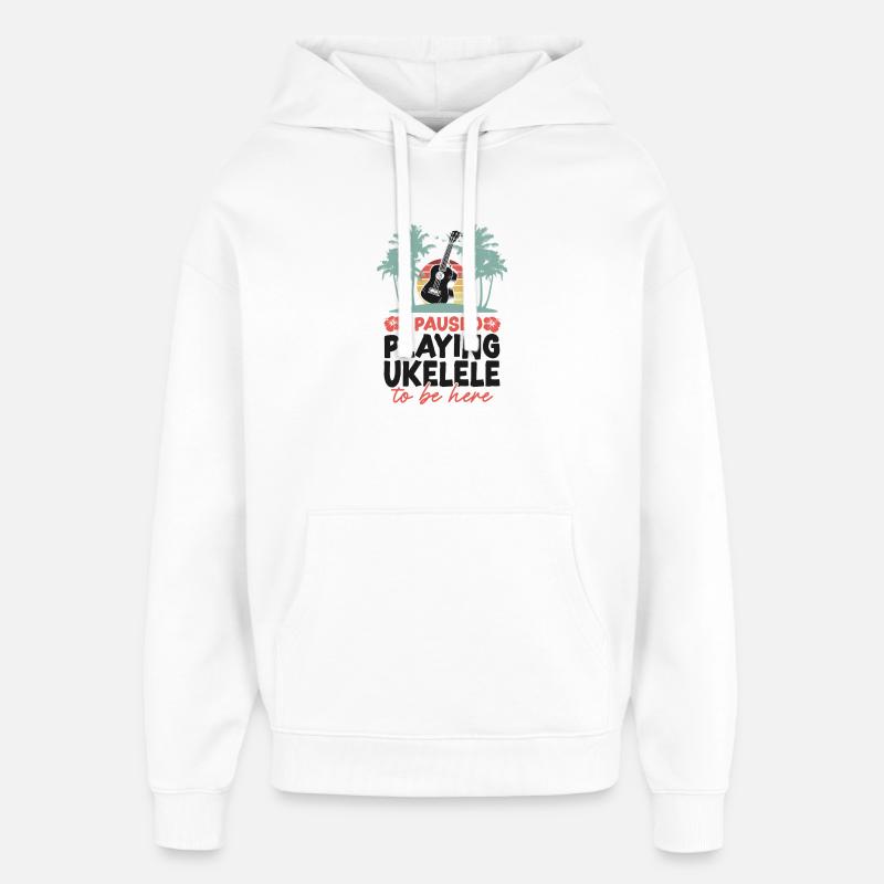 Ukulélé hawaïen uke I Arrêté - Sweat à capuche unisexe Stanley/Stella Oversized - blanc