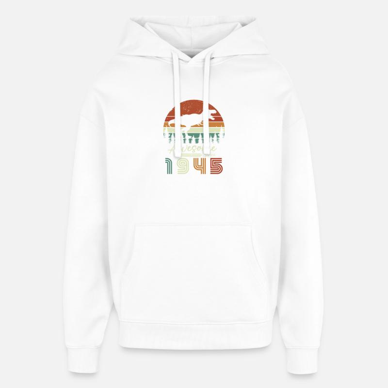 awsome_since_dinaseur_1945 - Sweat à capuche unisexe Stanley/Stella Oversized - blanc