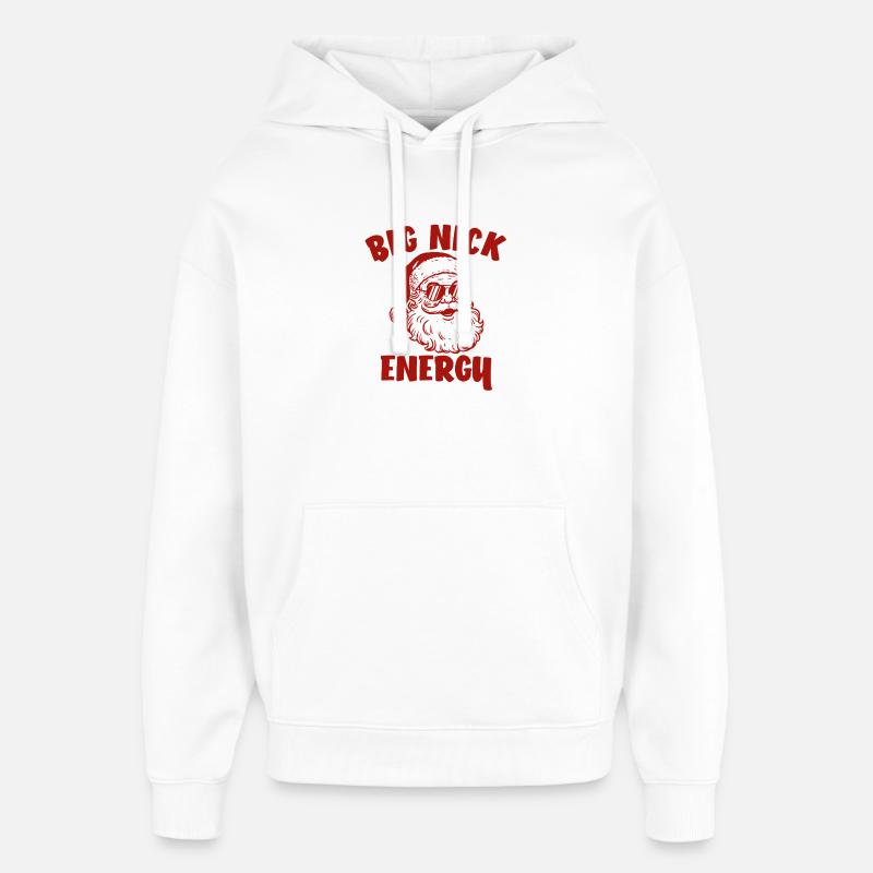 Père Noël, Joyeux Noël, Big Nick-E - Sweat à capuche unisexe Stanley/Stella Oversized - blanc