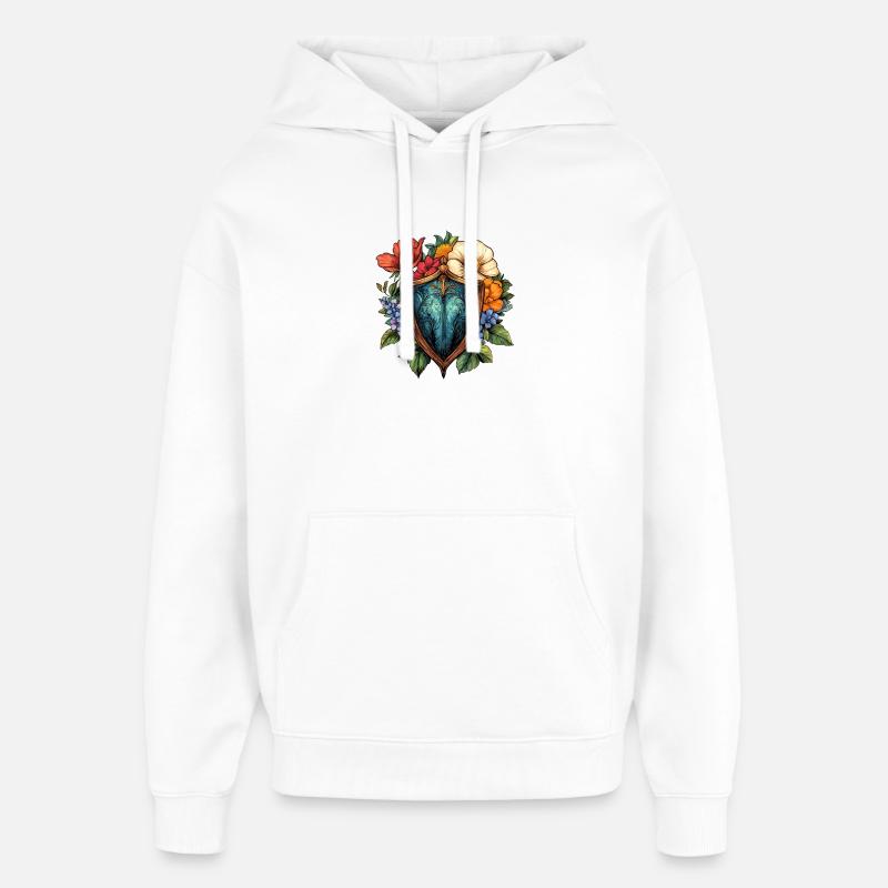 Héraldique de Blumenshield - Sweat à capuche unisexe Stanley/Stella Oversized - blanc