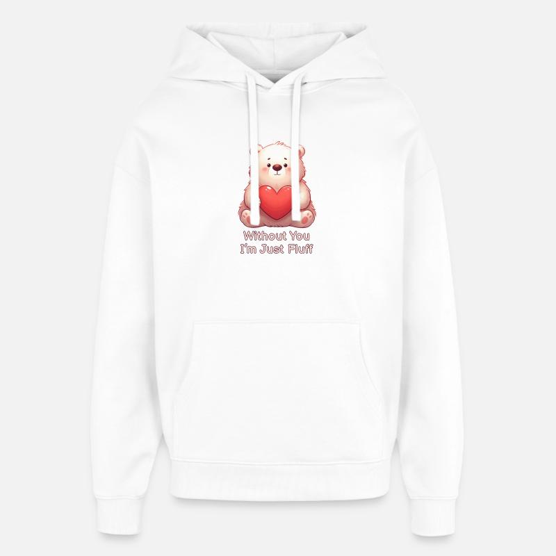 Ours en peluche au cœur - Sweat à capuche unisexe Stanley/Stella Oversized - blanc
