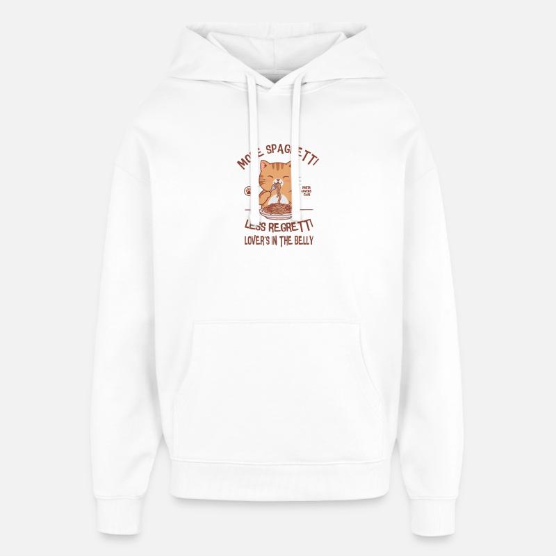 Plus de spaghettis, moins de regetti - Sweat à capuche unisexe Stanley/Stella Oversized - blanc