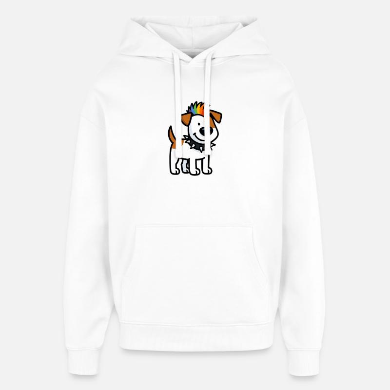 Cool Jack Russell Punker - Sweat à capuche unisexe Stanley/Stella Oversized - blanc