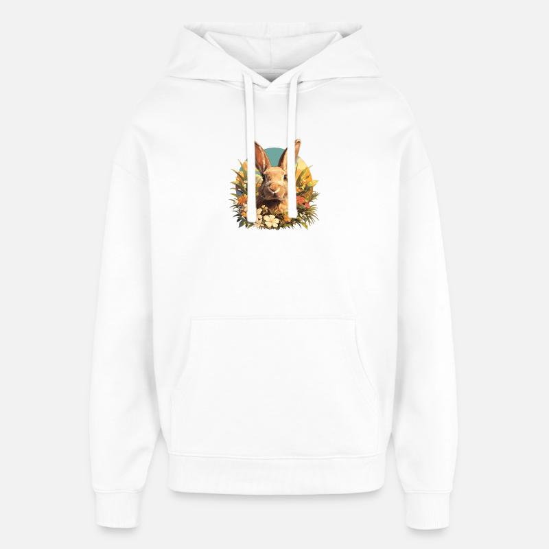Lapin Lapin - Sweat à capuche unisexe Stanley/Stella Oversized - blanc