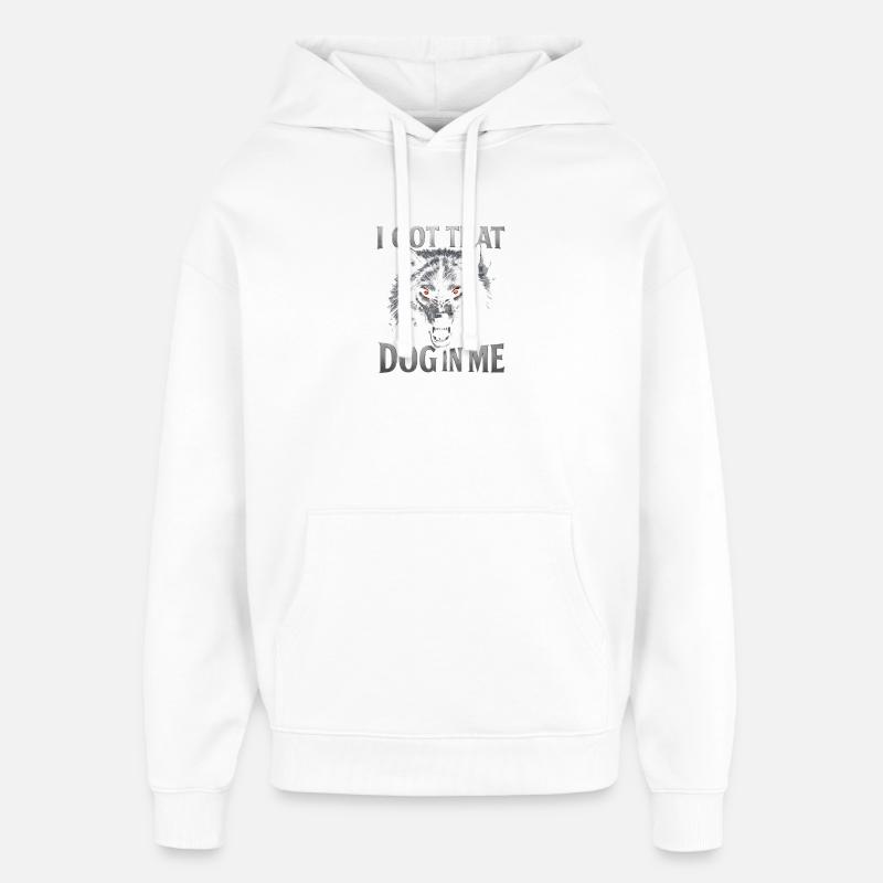 Wolfsblick – Chien en moi - Sweat à capuche unisexe Stanley/Stella Oversized - blanc