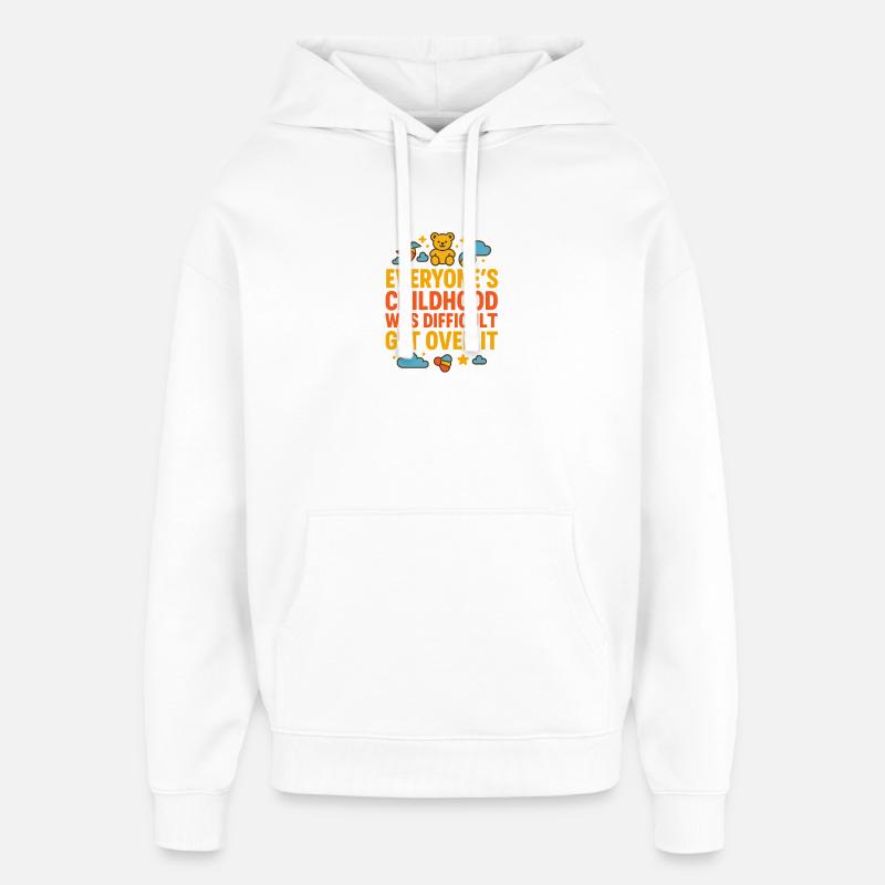Message de lutte d’enfance Over ItBold - Sweat à capuche unisexe Stanley/Stella Oversized - blanc