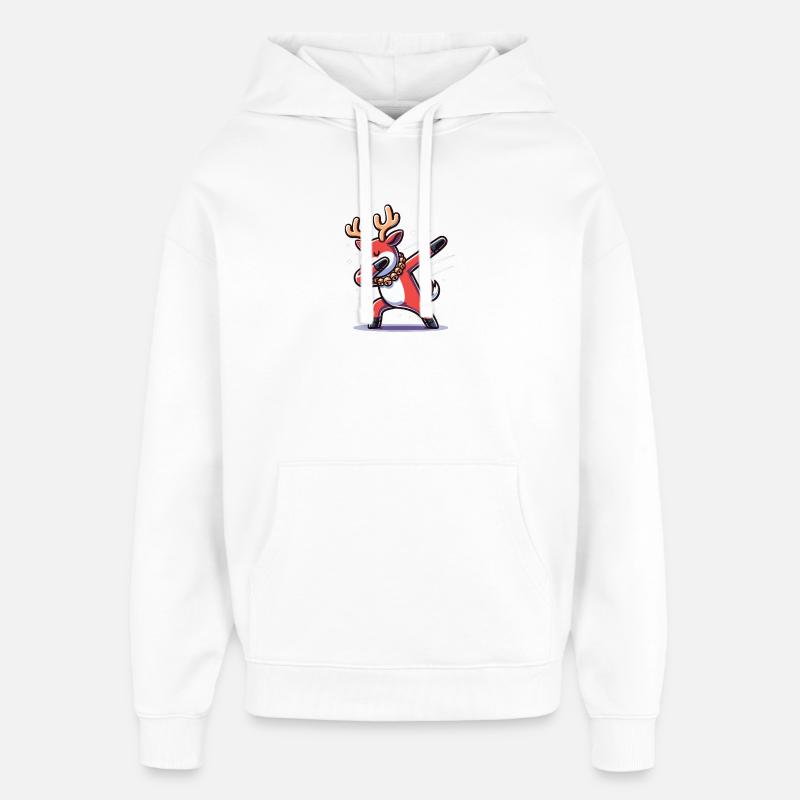 Tapping Noël Renne Dab Noël - Sweat à capuche unisexe Stanley/Stella Oversized - blanc
