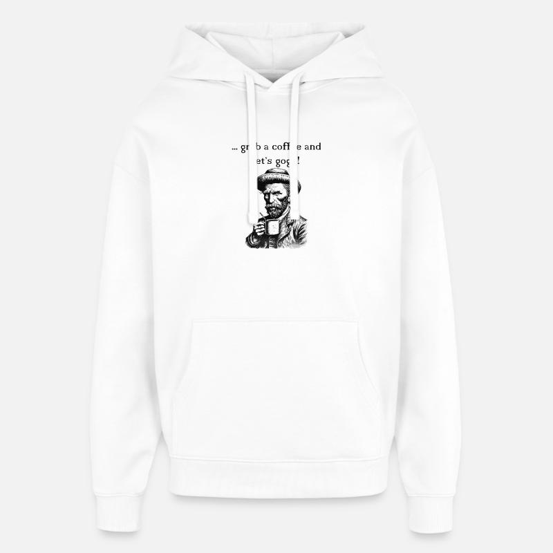 Van Gogh Coffee - Sweat à capuche unisexe Stanley/Stella Oversized - blanc