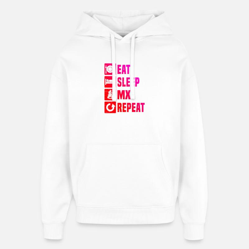 Graphismes motocross pour le motocross - Sweat à capuche unisexe Stanley/Stella Oversized - blanc
