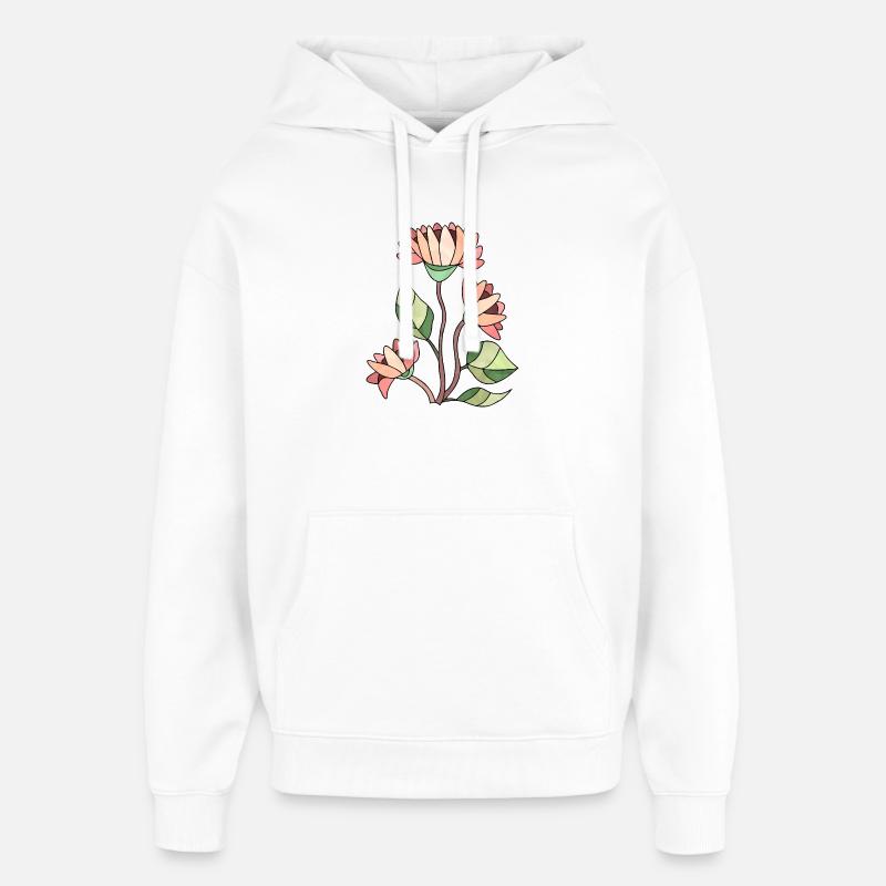 Fleur - Sweat à capuche unisexe Stanley/Stella Oversized - blanc