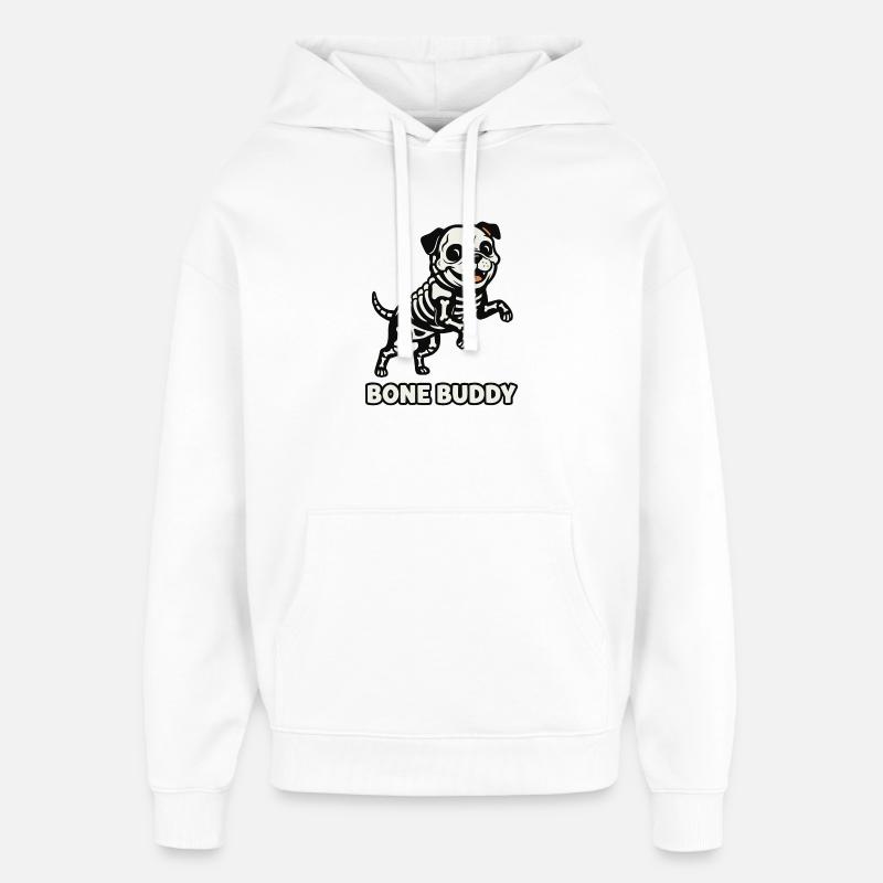Chien Bone Buddy - Sweat à capuche unisexe Stanley/Stella Oversized - blanc
