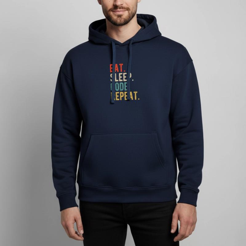 Eat Sleep Code Repeat Programmer Nerd Retro Sweat à capuche unisexe Stanley/Stella Oversized
