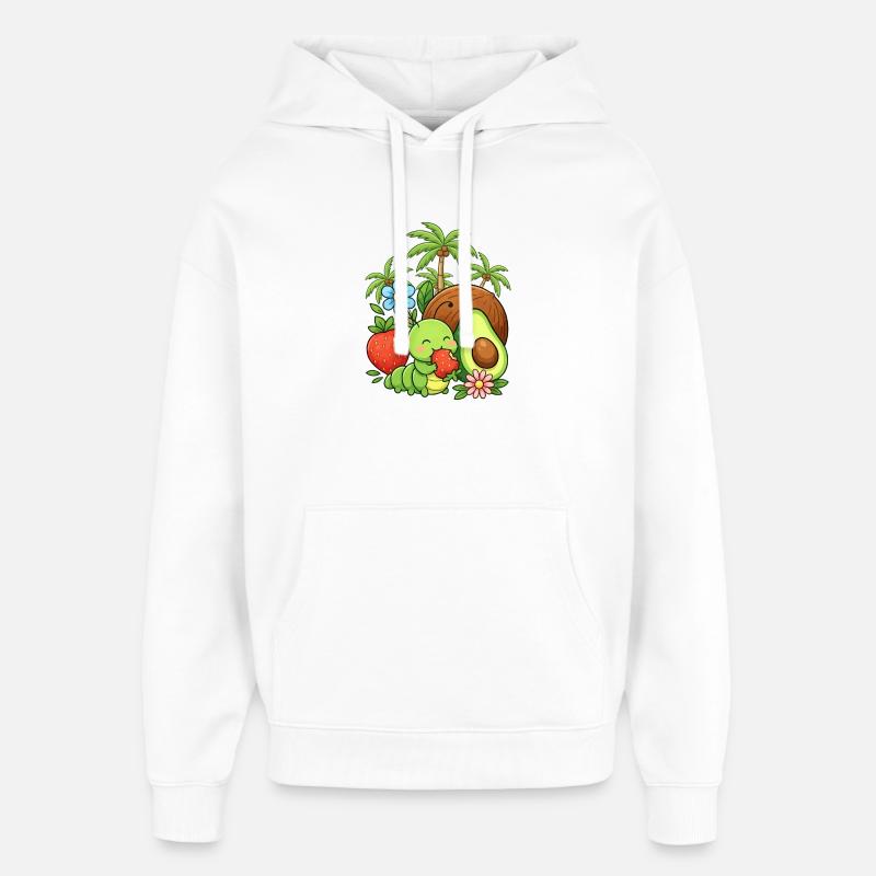 Papillon chenille - Sweat à capuche unisexe Stanley/Stella Oversized - blanc