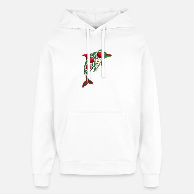 Pomme dauphin - Sweat à capuche unisexe Stanley/Stella Oversized - blanc