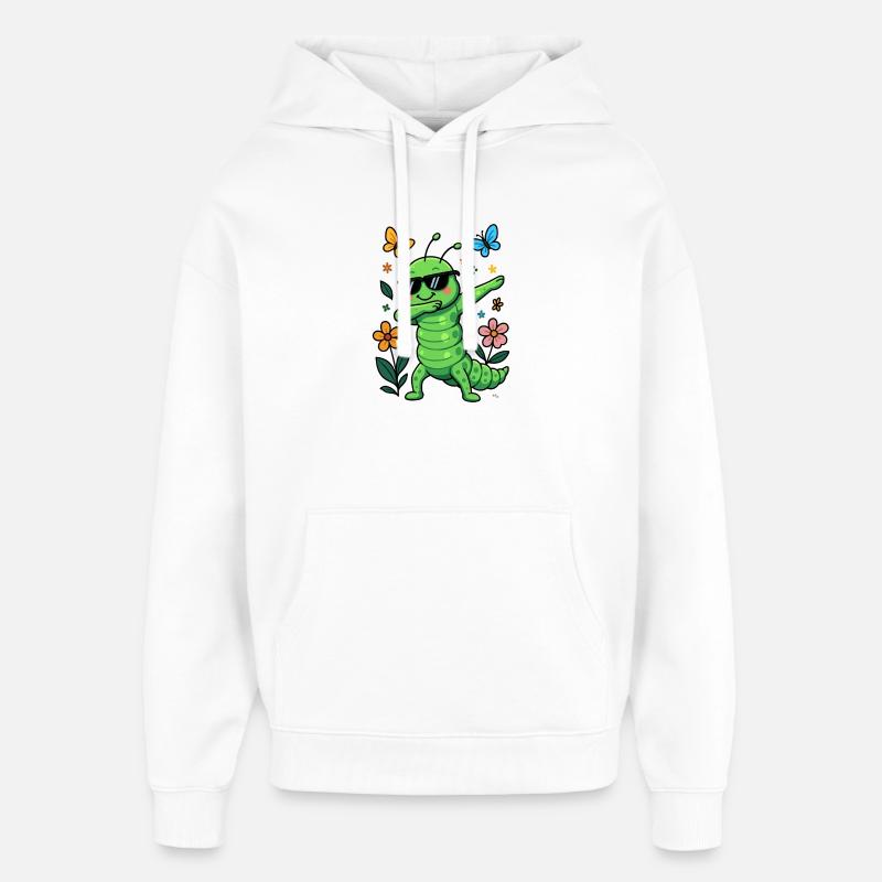 Papillon chenille - Sweat à capuche unisexe Stanley/Stella Oversized - blanc