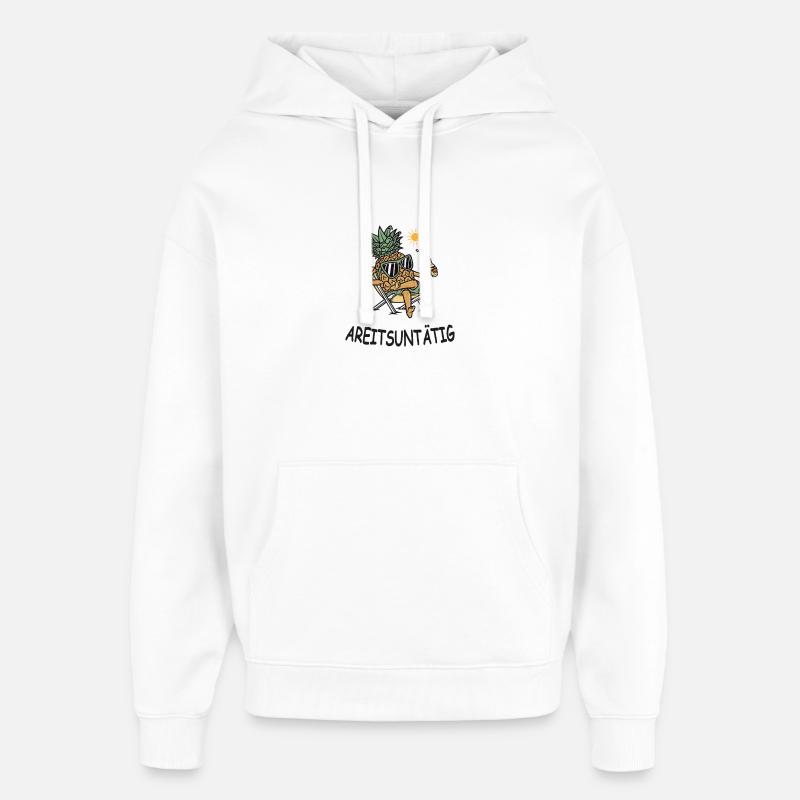 Inactivité – Ananas drôle en mode vacances - Sweat à capuche unisexe Stanley/Stella Oversized - blanc