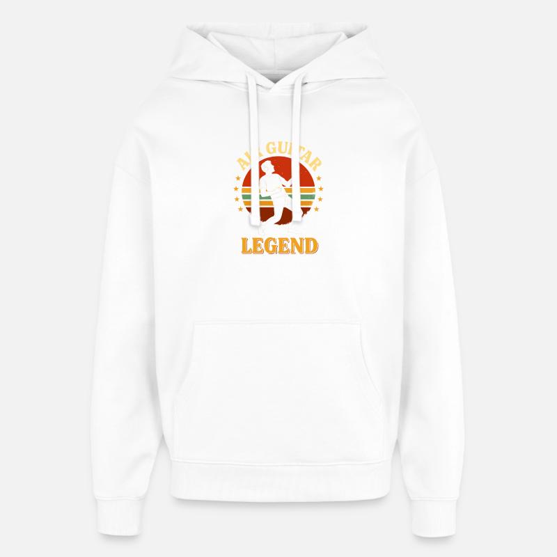 Air Guitar Legend Retro Sunset - Sweat à capuche unisexe Stanley/Stella Oversized - blanc
