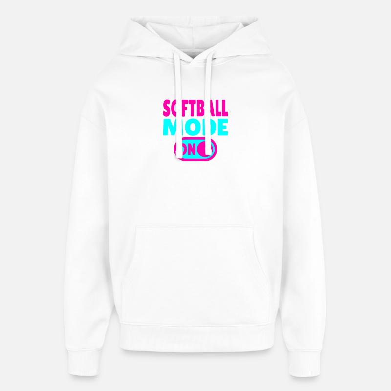 Mode softball activé - Sweat à capuche unisexe Stanley/Stella Oversized - blanc