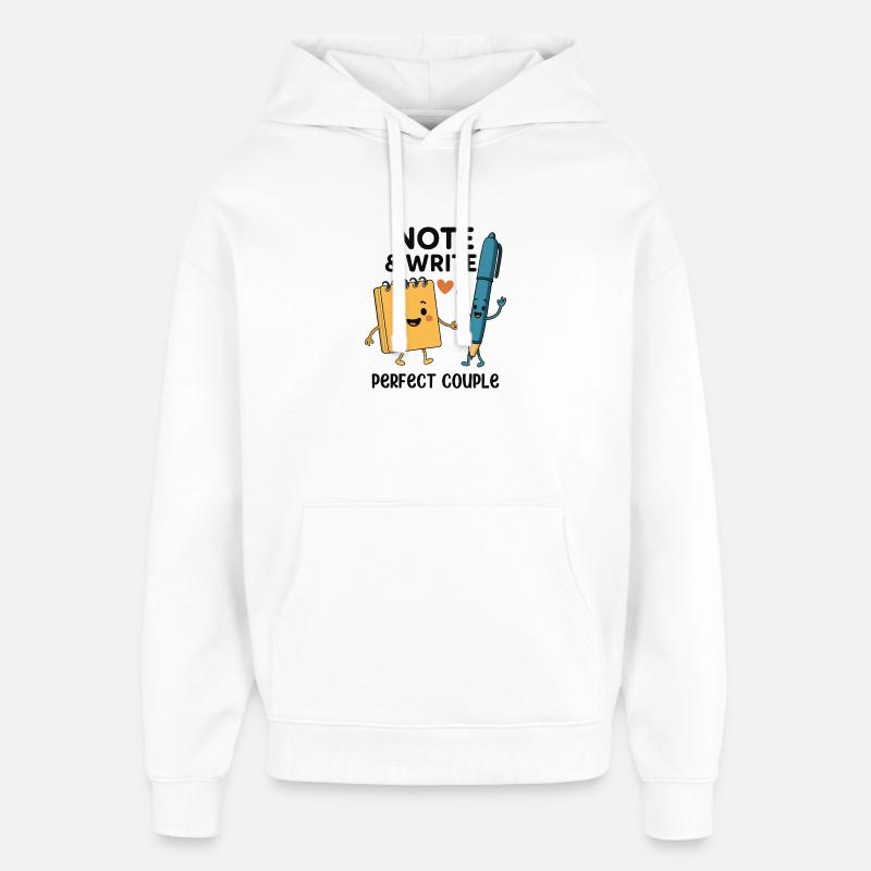 Note & Write Perfect Couple Fun Design - Sweat à capuche unisexe Stanley/Stella Oversized - blanc