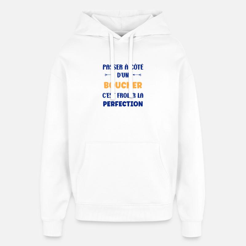 Passer à côté d’un boucher - Sweat à capuche unisexe Stanley/Stella Oversized - blanc