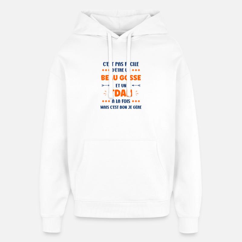 tdah - Sweat à capuche unisexe Stanley/Stella Oversized - blanc