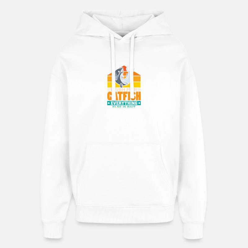 Poisson-chat pêcheur poisson-chat pêchent le poisson-chat - Sweat à capuche unisexe Stanley/Stella Oversized - blanc