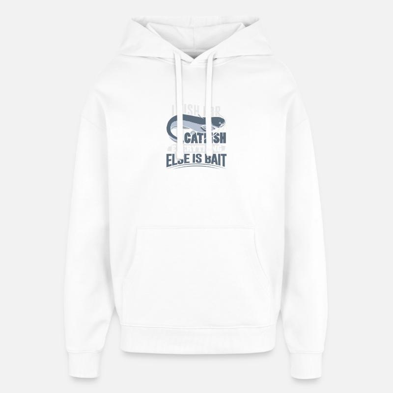 Poisson-chat pêcheur poisson-chat pêchent le poisson-chat - Sweat à capuche unisexe Stanley/Stella Oversized - blanc