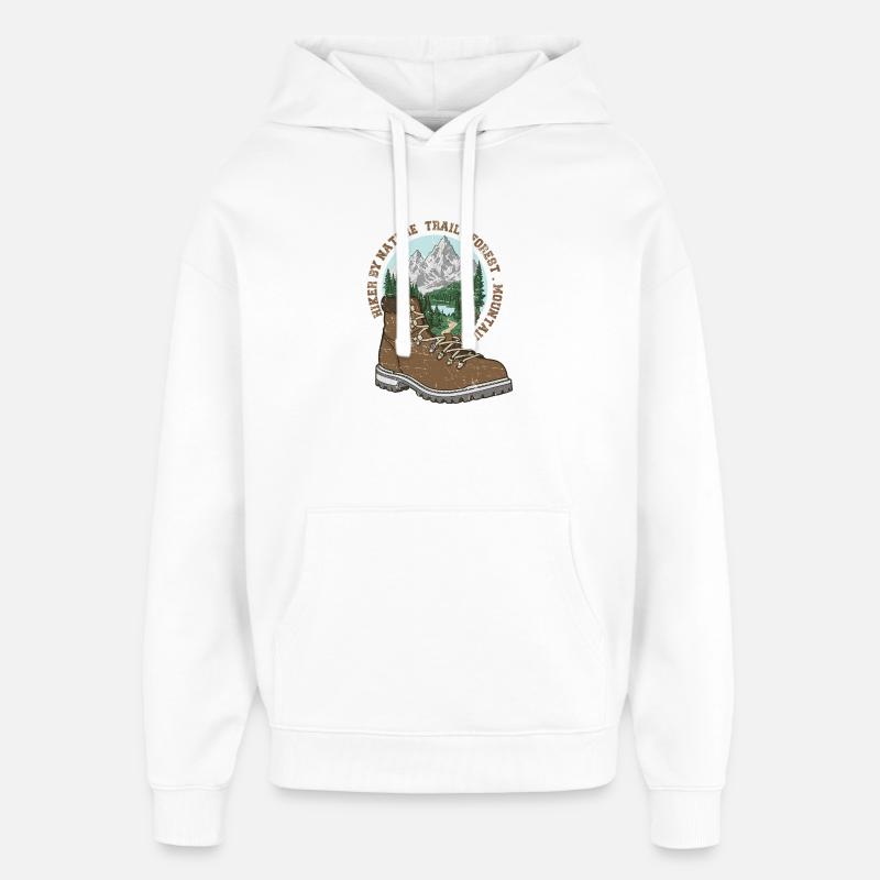 Minimalist Hiker  Design - Sweat à capuche unisexe Stanley/Stella Oversized - blanc