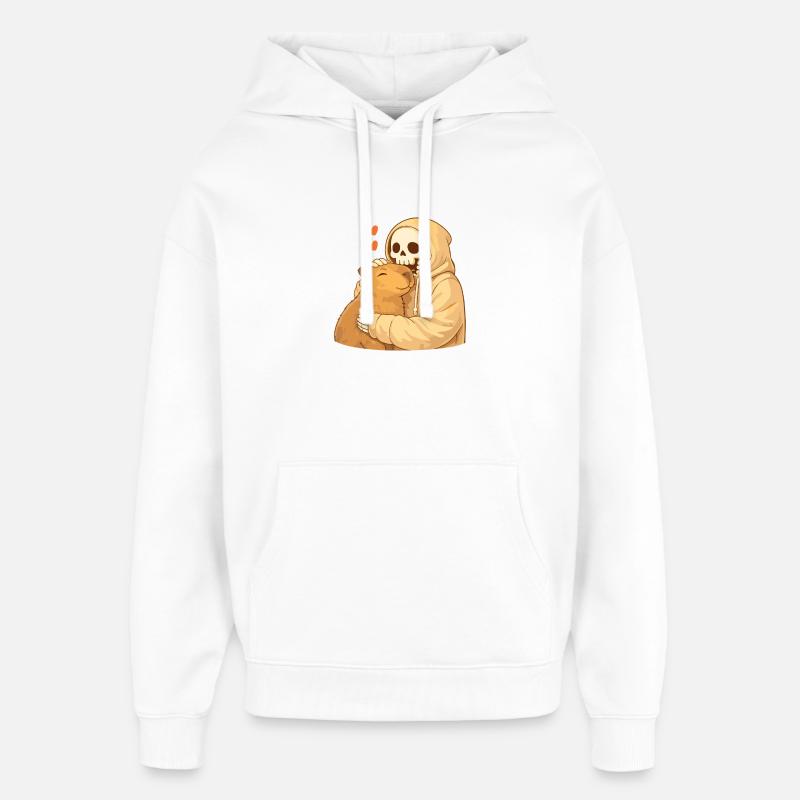 Squelette Douillet avec Capybara – Sécurité - Sweat à capuche unisexe Stanley/Stella Oversized - blanc