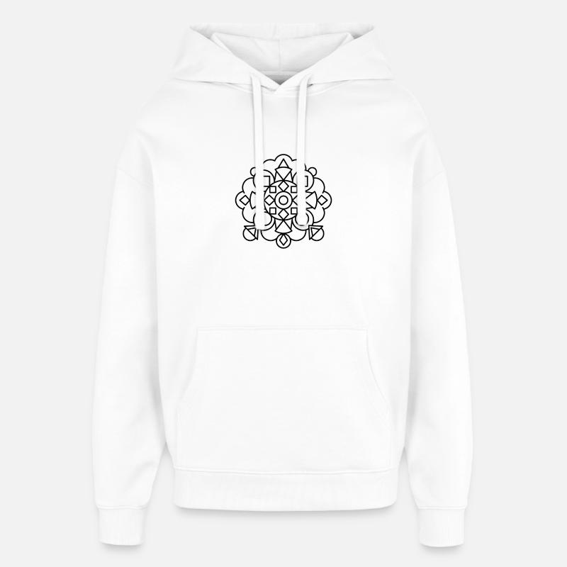 Mandala géométrique avec une symétrie claire - Sweat à capuche unisexe Stanley/Stella Oversized - blanc