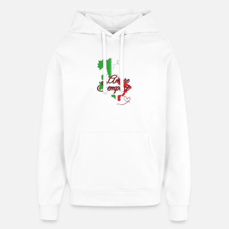 Amore Semplice Italia - Sweat à capuche unisexe Stanley/Stella Oversized - blanc