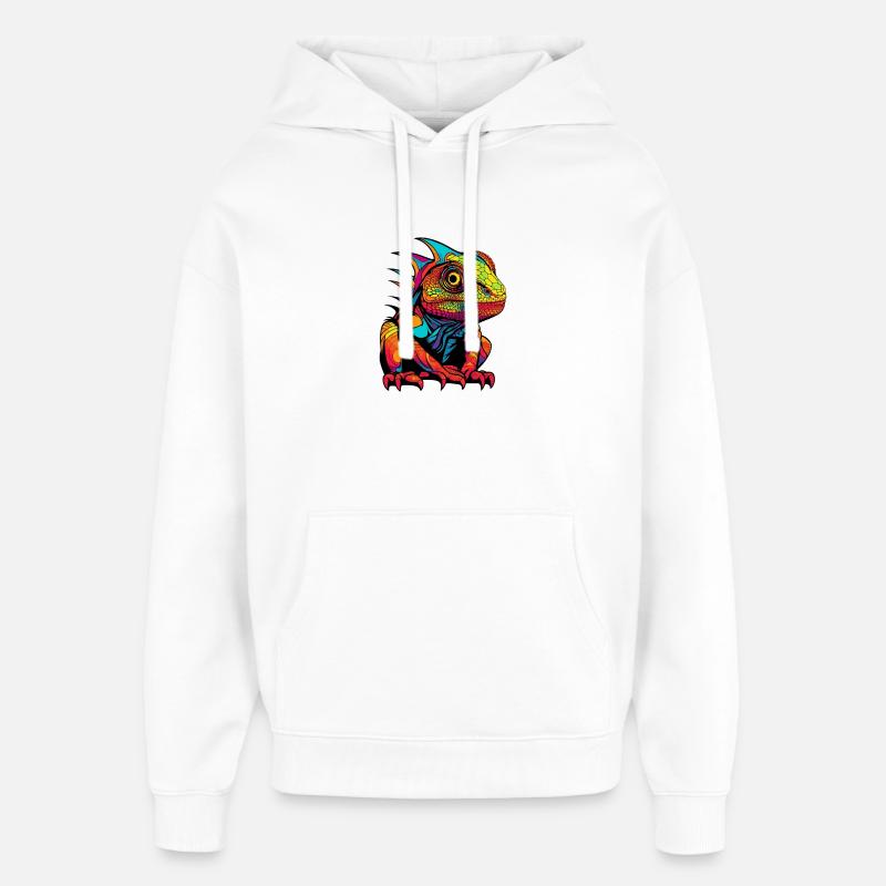 Iguane Animal de bande dessinée - Sweat à capuche unisexe Stanley/Stella Oversized - blanc