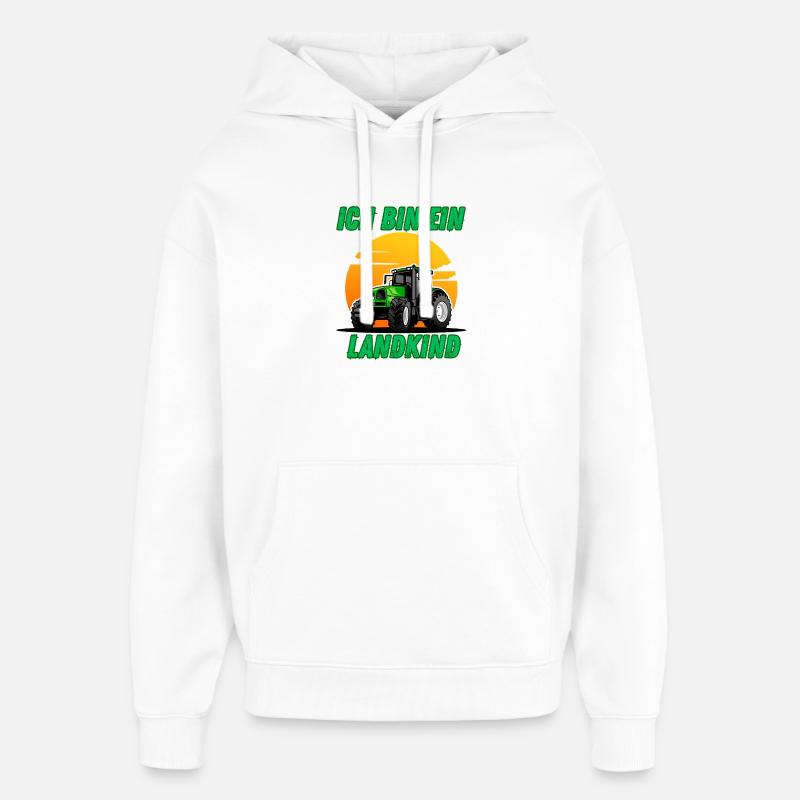 Traktor - Ich bin ein Landkind - Oversized Unisex Hoodie von Stanley/Stella - Weiß