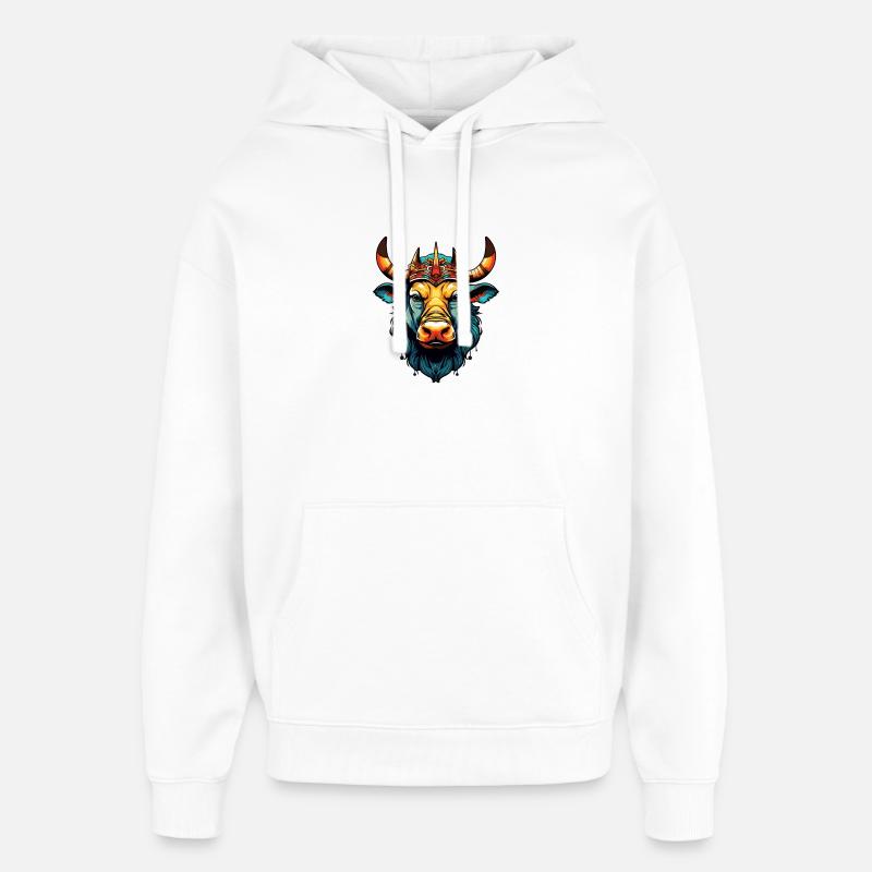 Stier Comic King - Oversized Unisex Hoodie von Stanley/Stella - Weiß