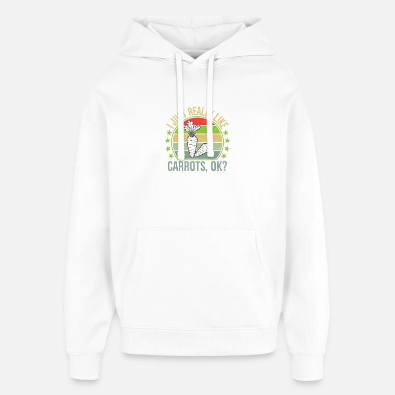 J’aime juste vraiment les carottes, ok - Sweat à capuche unisexe Stanley/Stella Oversized - blanc