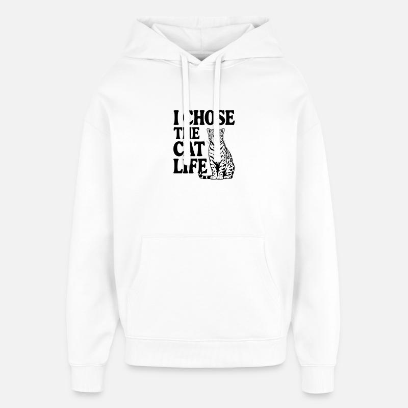 J’ai choisi la vie de chat - Sweat à capuche unisexe Stanley/Stella Oversized - blanc