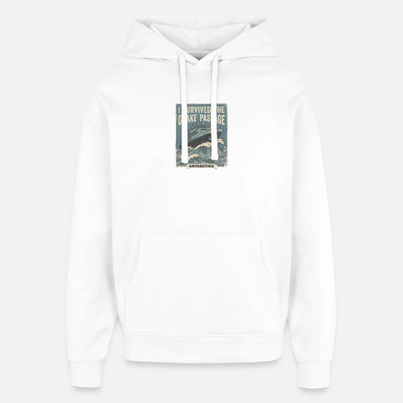 J’ai franchi le passage en Antarctique - Sweat à capuche unisexe Stanley/Stella Oversized - blanc