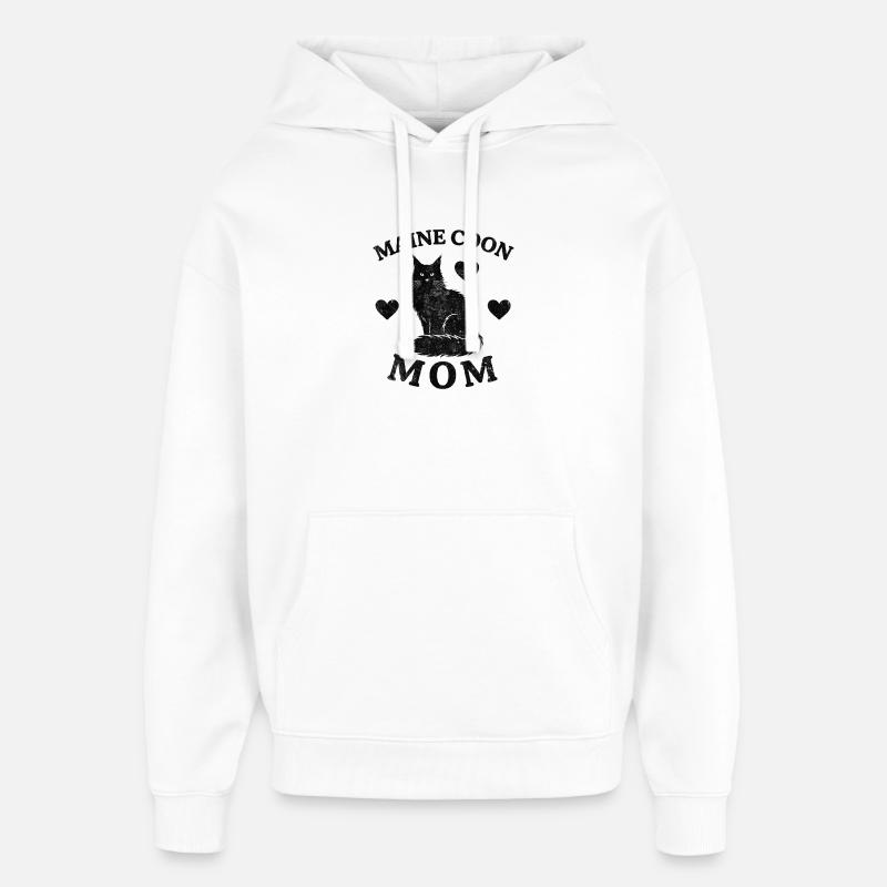 MaineCoonMom - Sweat à capuche unisexe Stanley/Stella Oversized - blanc