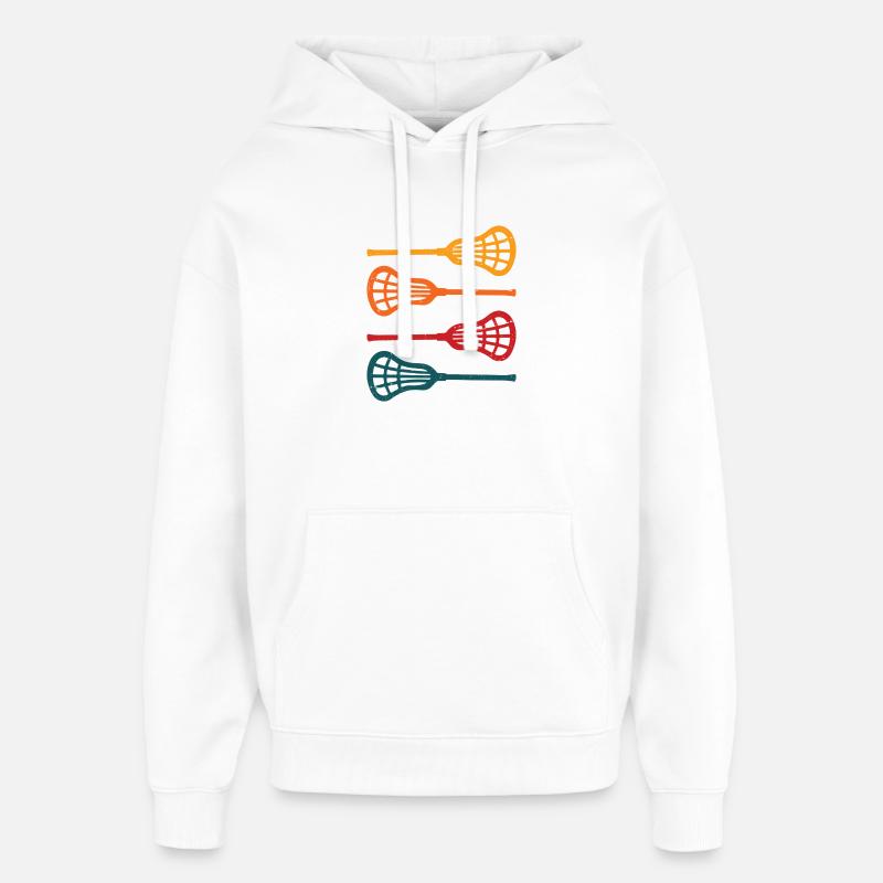 Lacrosse avec crosse avec bâton - Sweat à capuche unisexe Stanley/Stella Oversized - blanc